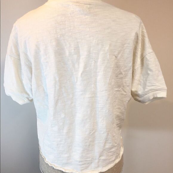Madewell Basic Cropped Tee Quarter Button front XS - Picture 6 of 7